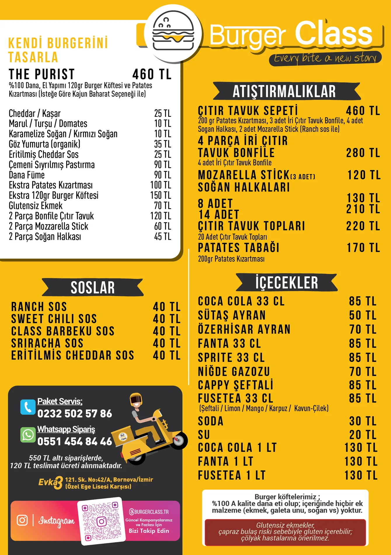 Burger Class A5 broşür menü tasarımı, sayfa 2