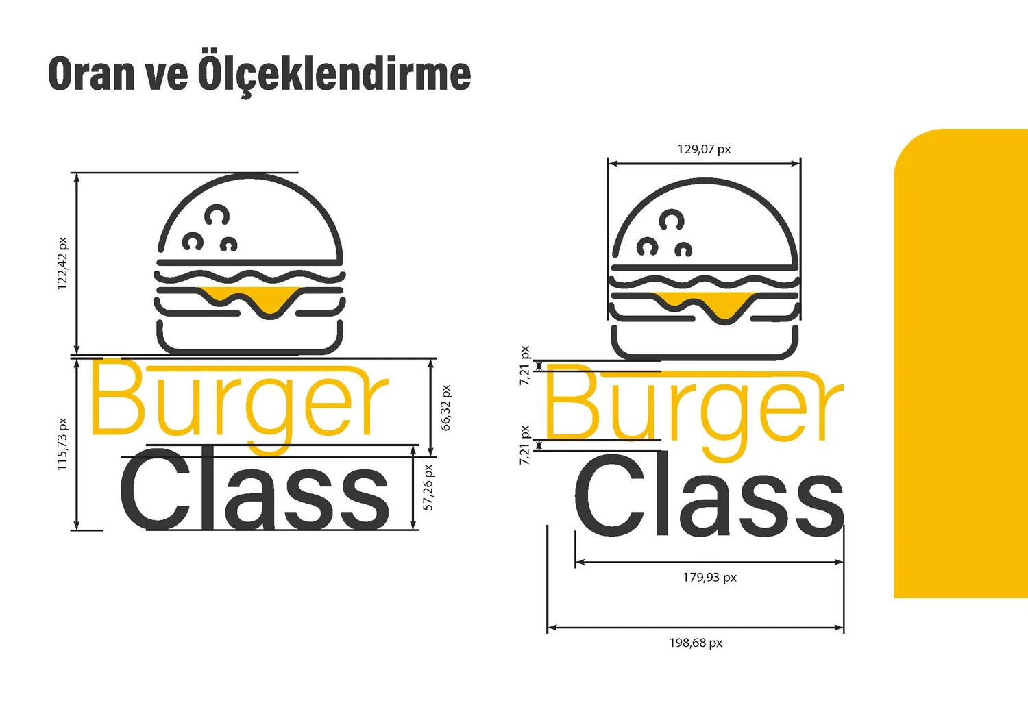Burger Class logo oran ve ölçeklendirme kılavuzu