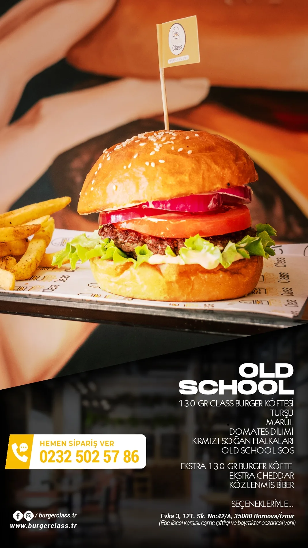 Burger Class Old School burger ürün tanıtım hikayesi (story)