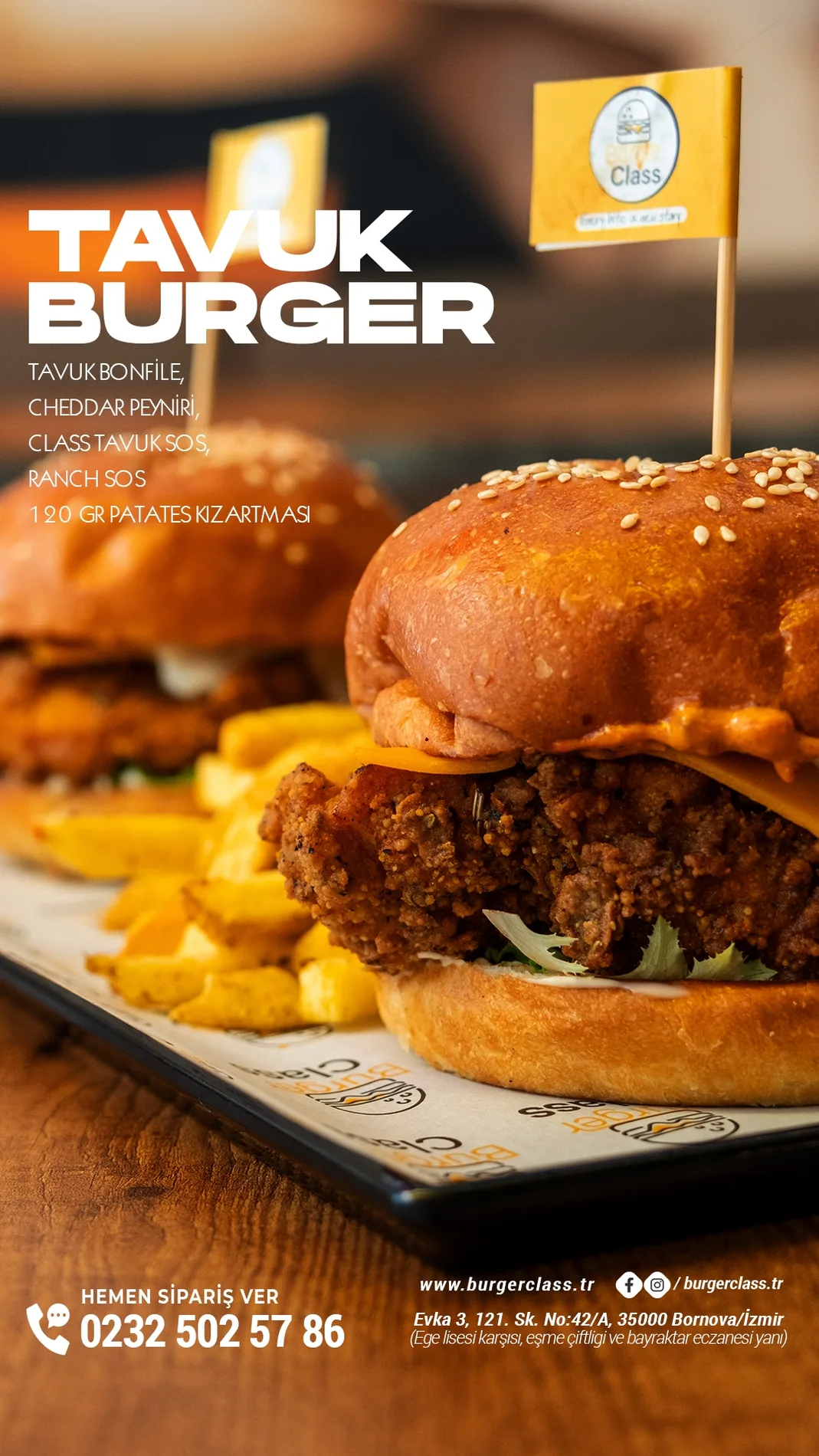 Burger Class Tavuk Burger ürün tanıtım hikayesi (story)