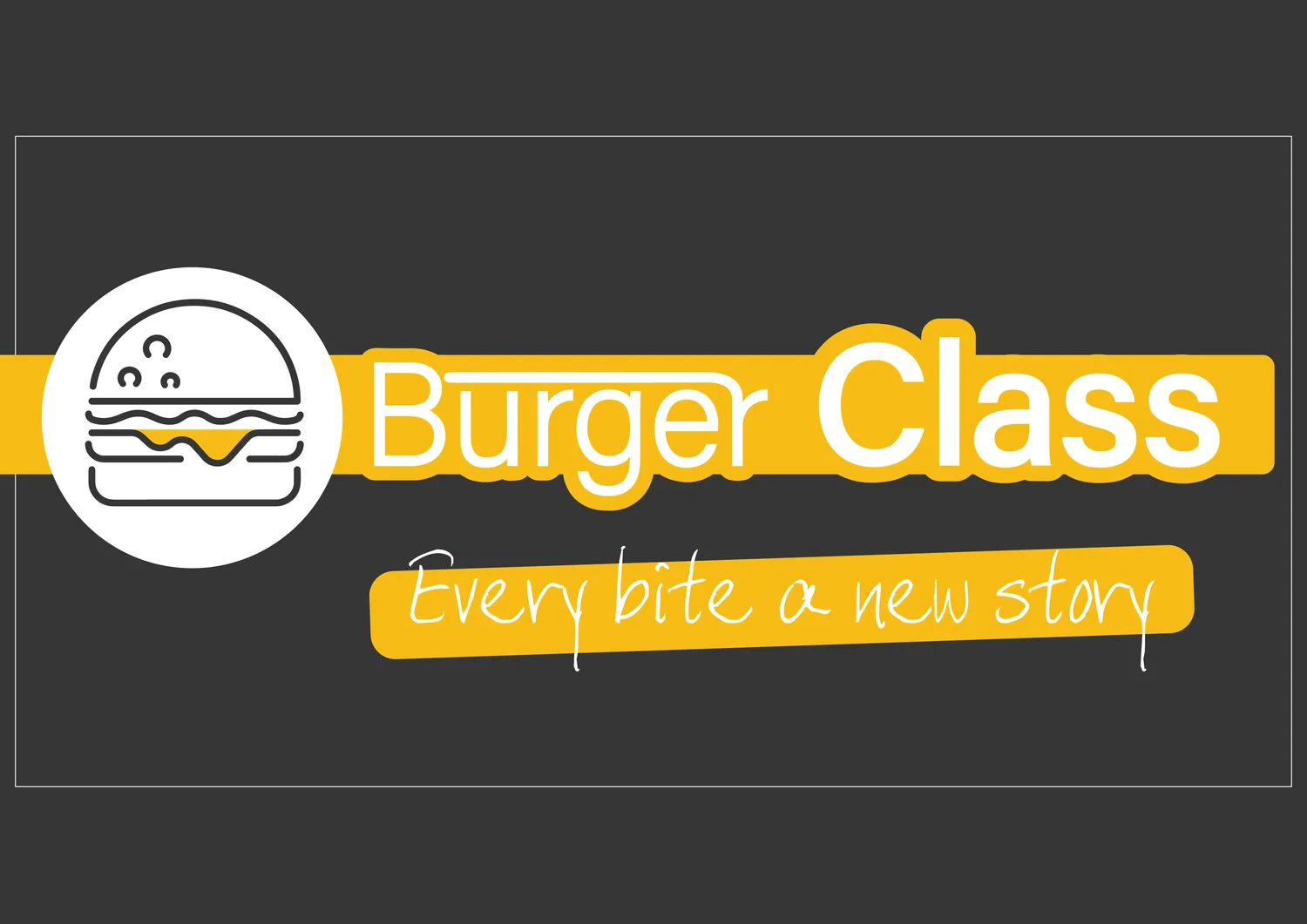 Burger Class koyu temalı tabela tasarımı