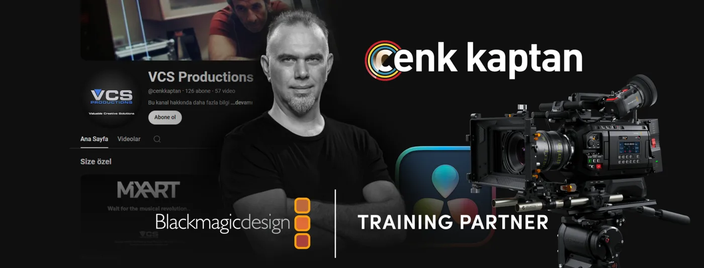 Cenk Kaptan Facebook sayfası kapak fotoğrafı, VCS Productions ve Blackmagic Training Partner