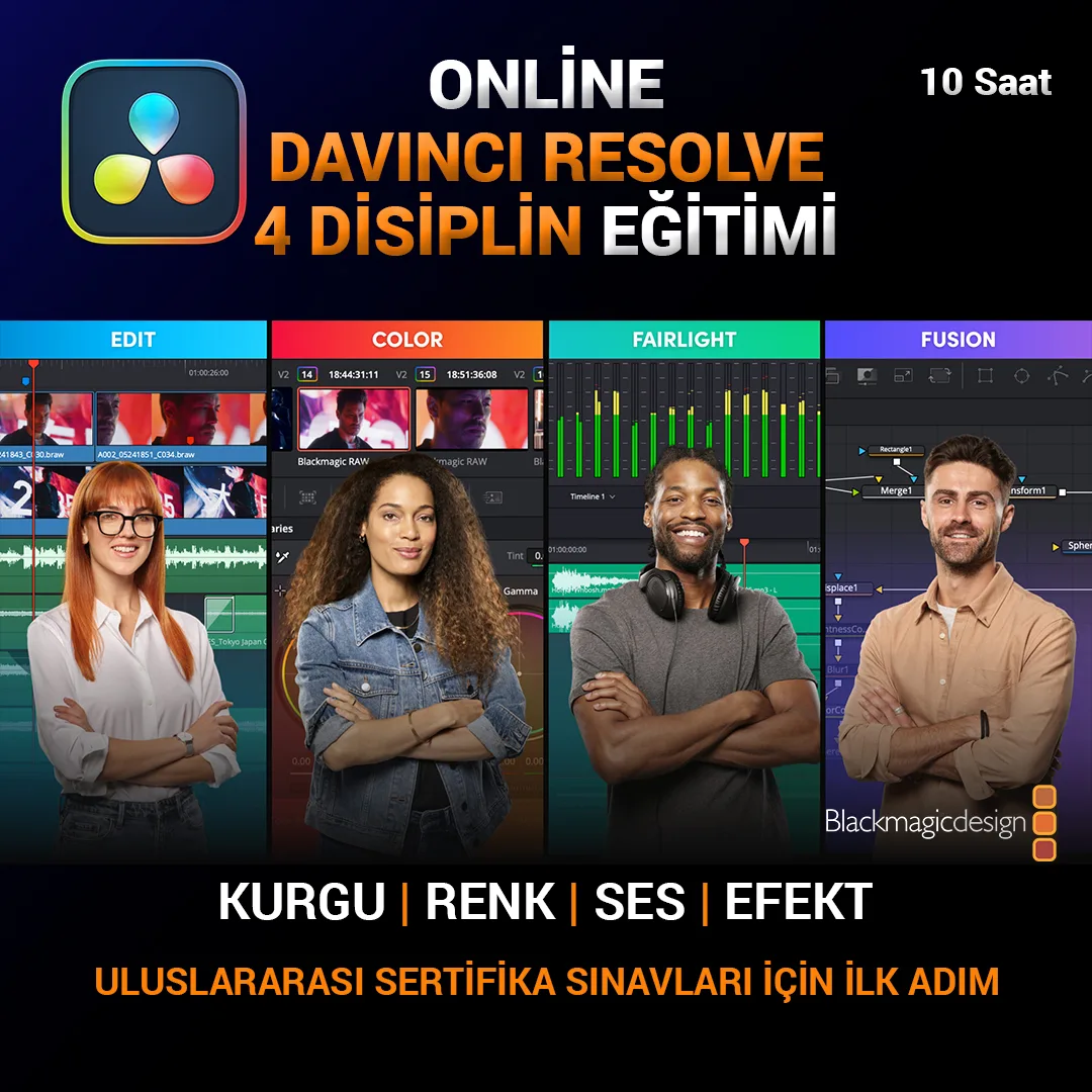 Cenk Kaptan Online Davinci Resolve 4 Disiplin eğitimi kare post görseli