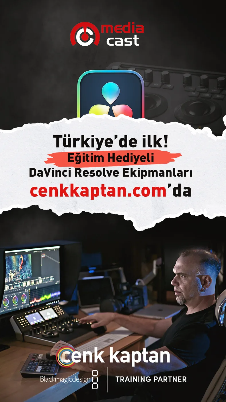 Cenk Kaptan Türkiye'de ilk eğitim hediyeli Davinci Resolve ekipmanları kampanya storysi