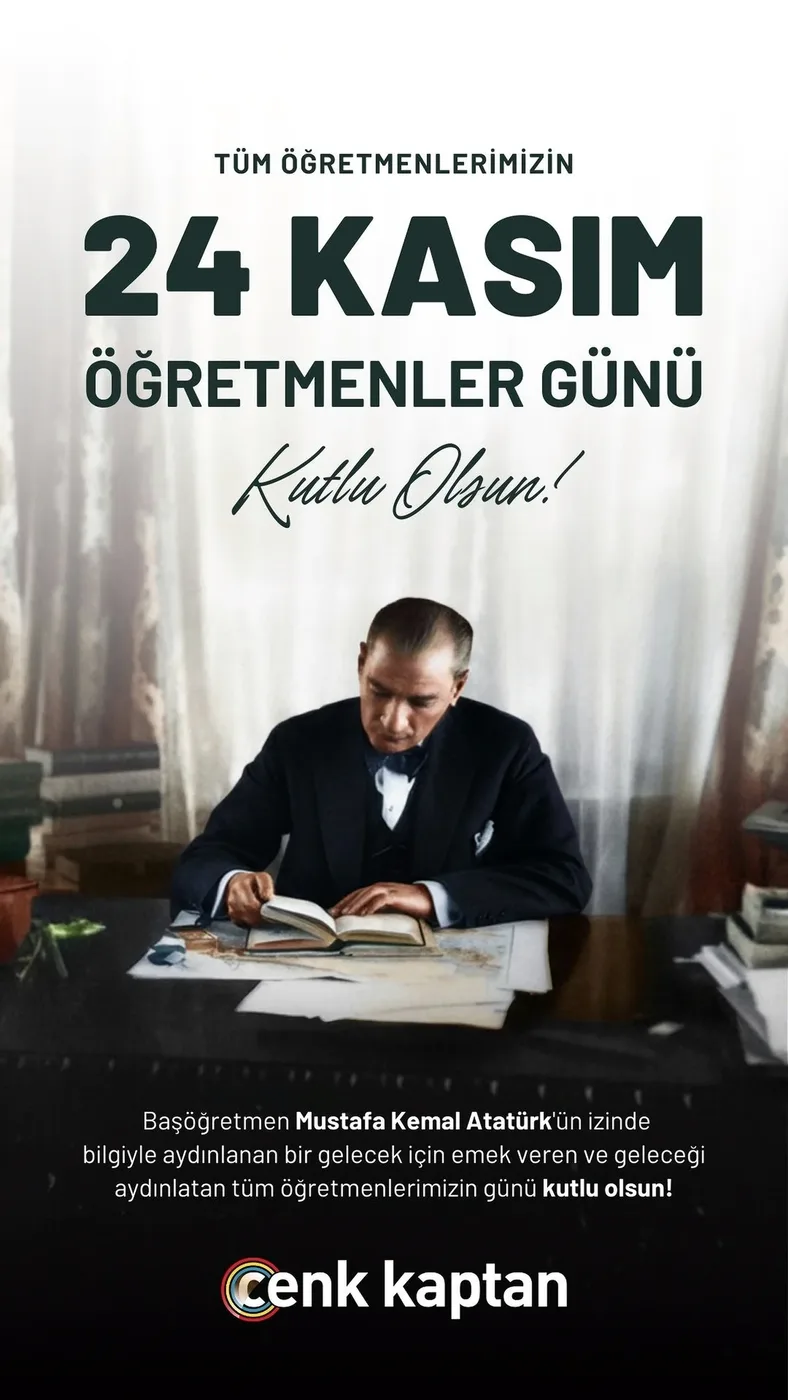 Cenk Kaptan 24 Kasım Öğretmenler Günü kutlama story görseli