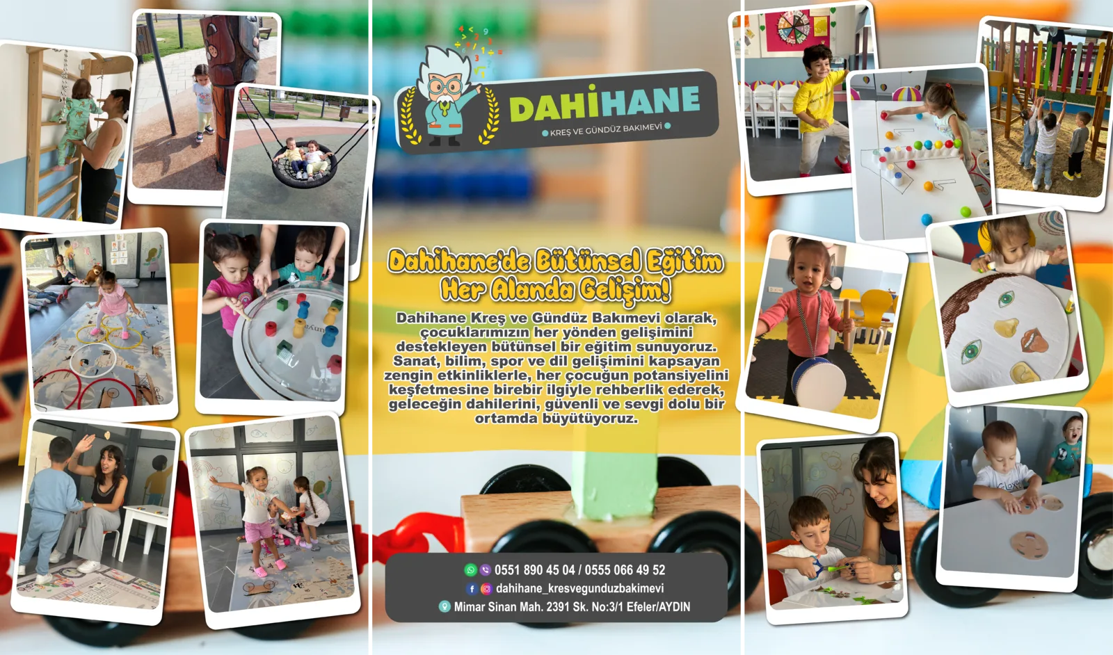 Dahihane Kreş ve Gündüz Bakımevi bütünsel eğitim tanıtım banner tasarımı