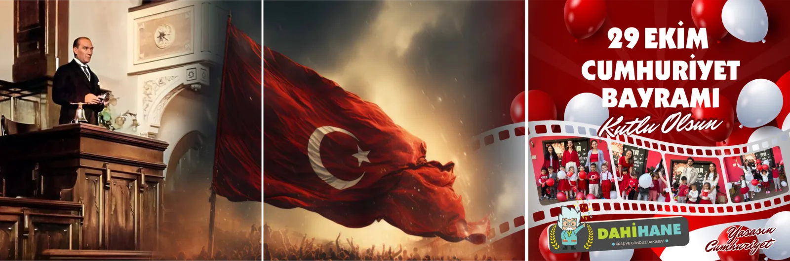 Dahihane 29 Ekim Cumhuriyet Bayramı kutlama banner tasarımı