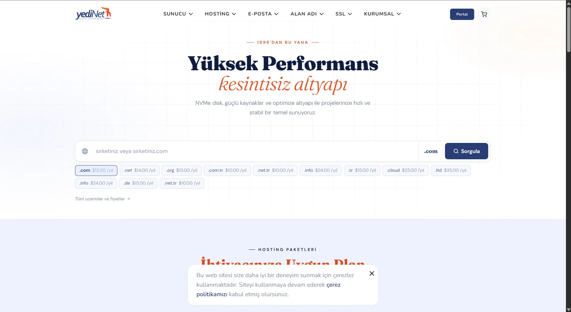 YediNet proje önizlemesi